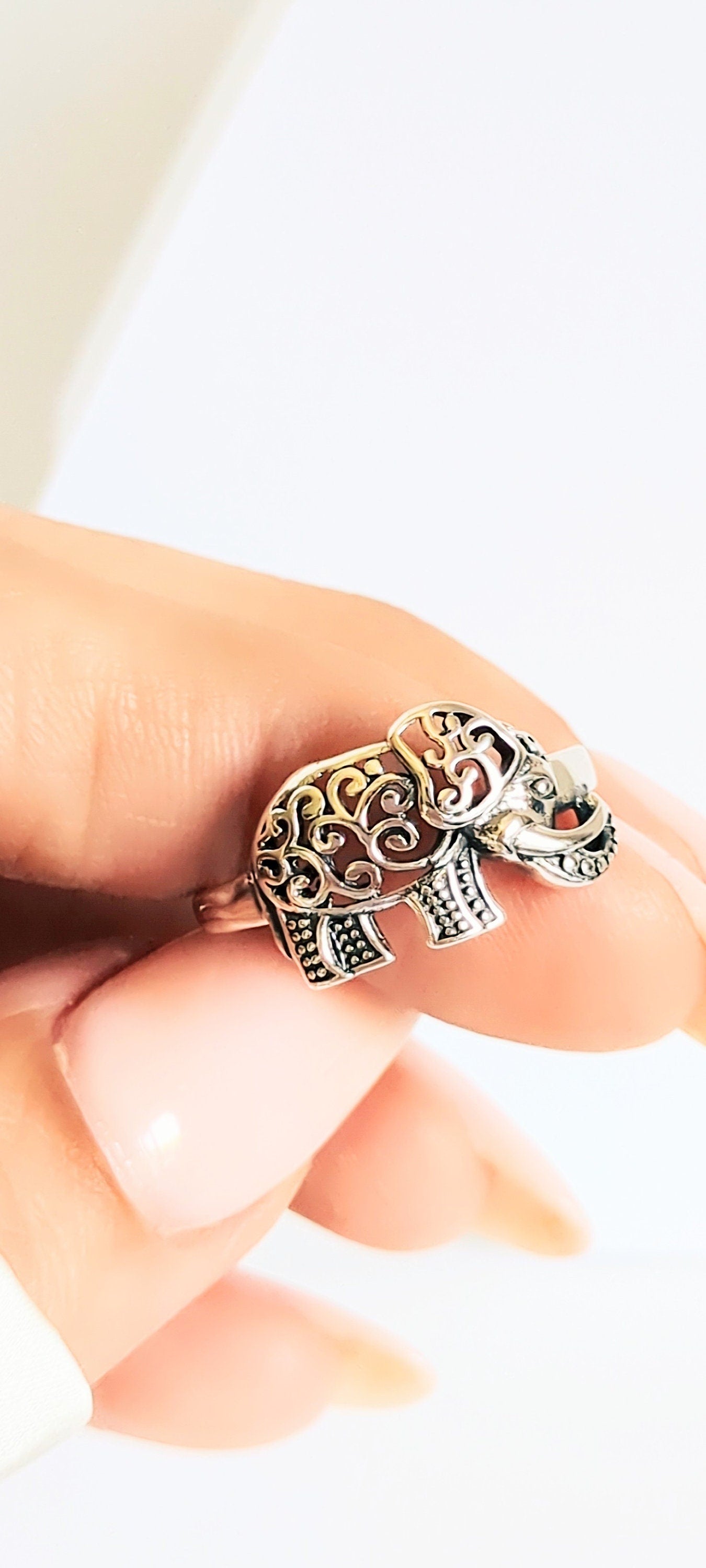 Sterling Silver Elephant Good Luck Ring