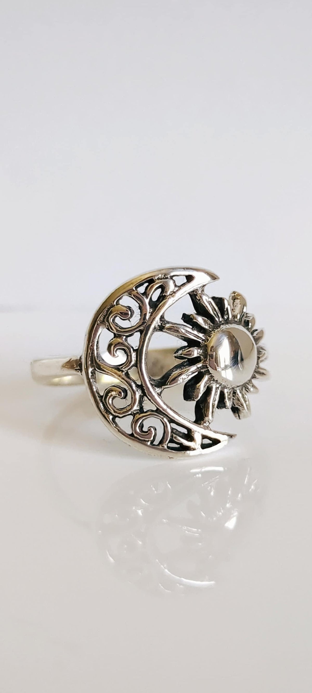 Sun Moon Ring – Sterling Silver
