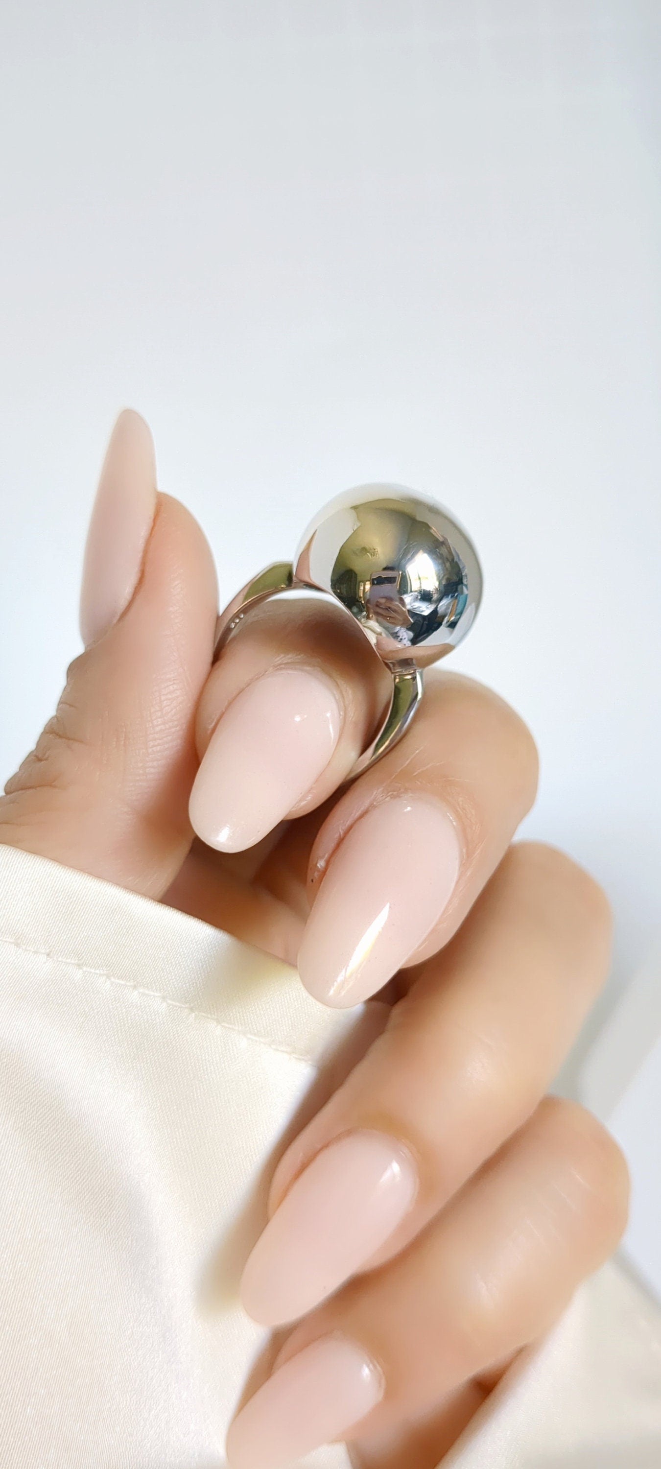 Globe Sphere Large Ball Geometric Half Globe Ring