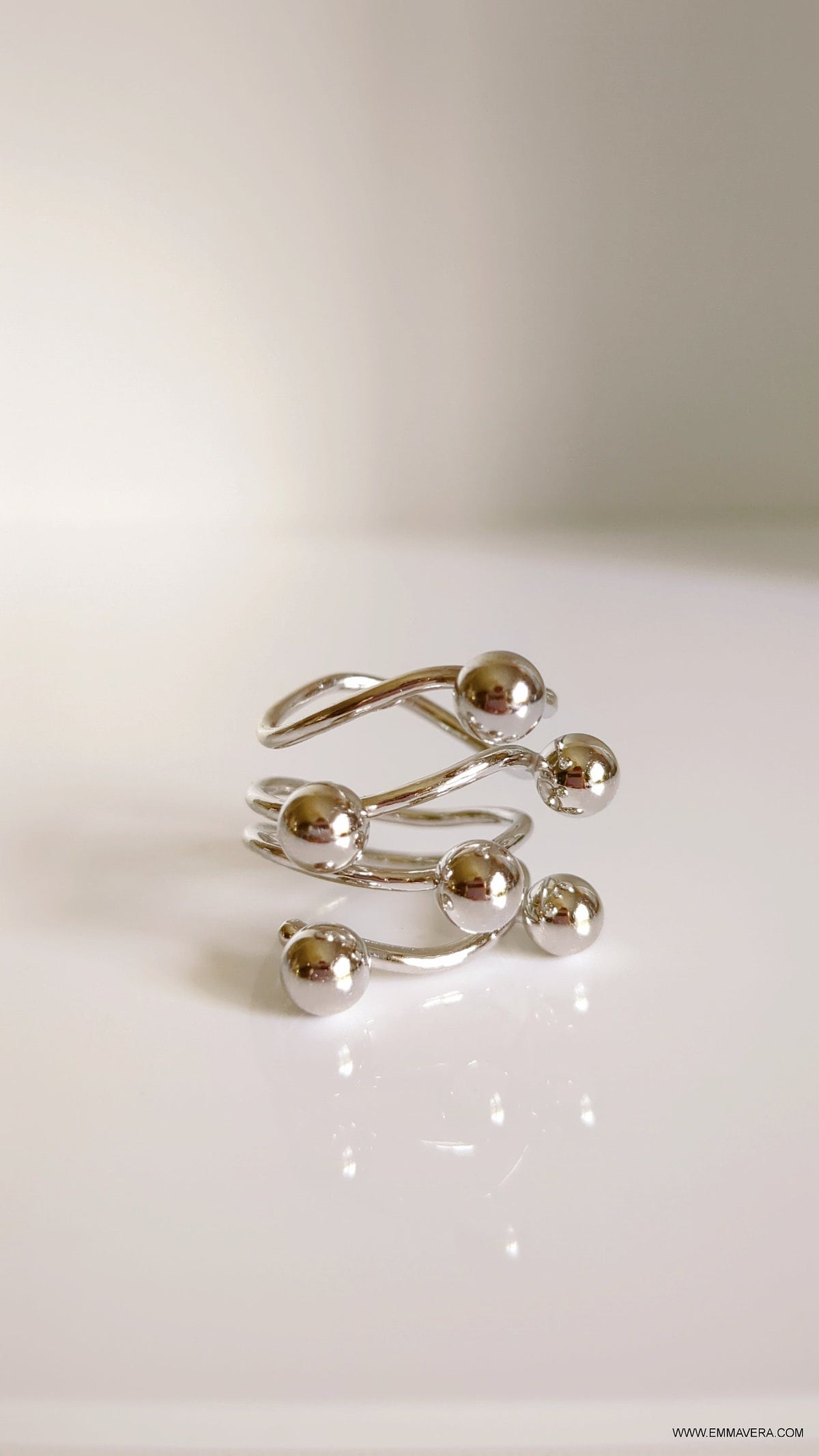 Multi Beads Women's Statement Ring – Sterling Silver