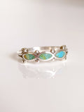 Turquoise Sterling Silver Beaded Bohemian Ring