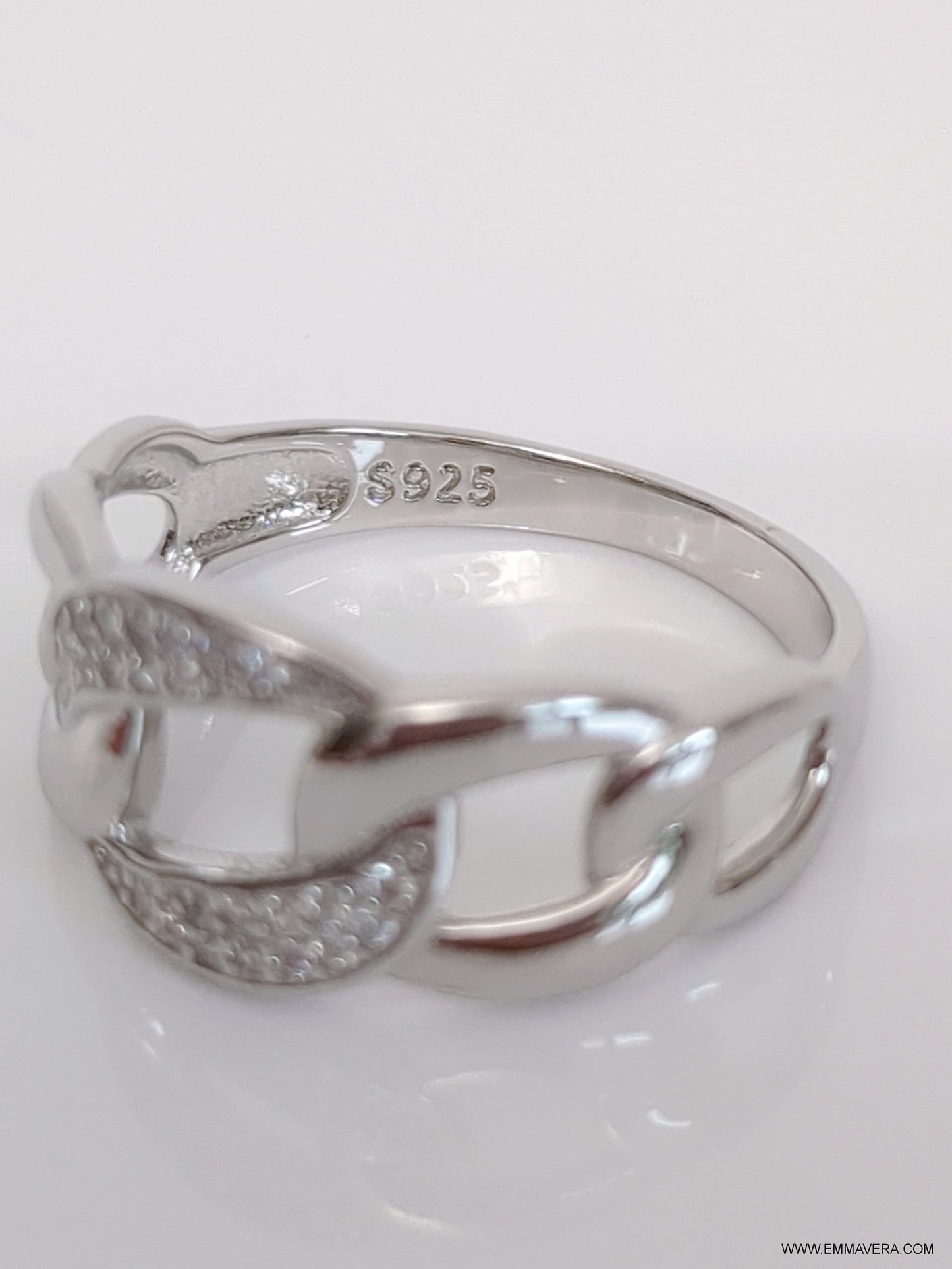 Large Chain Ring Silver Women Ring