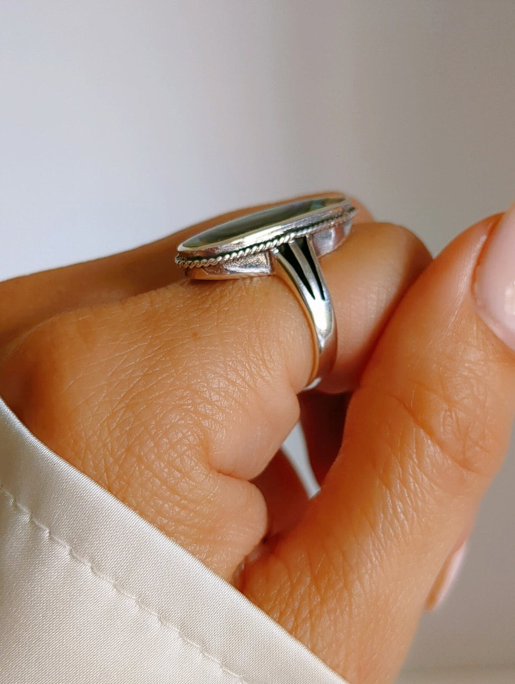 Abalone Shield Ring – 925 Sterling Silver
