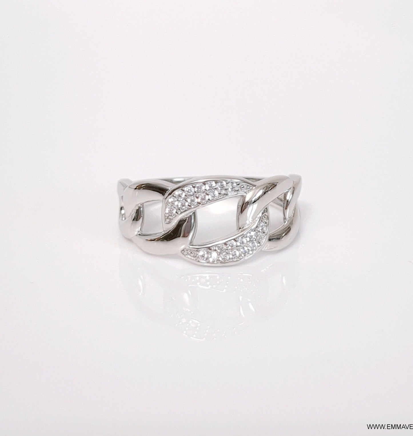 Large Chain Ring Silver Women Ring