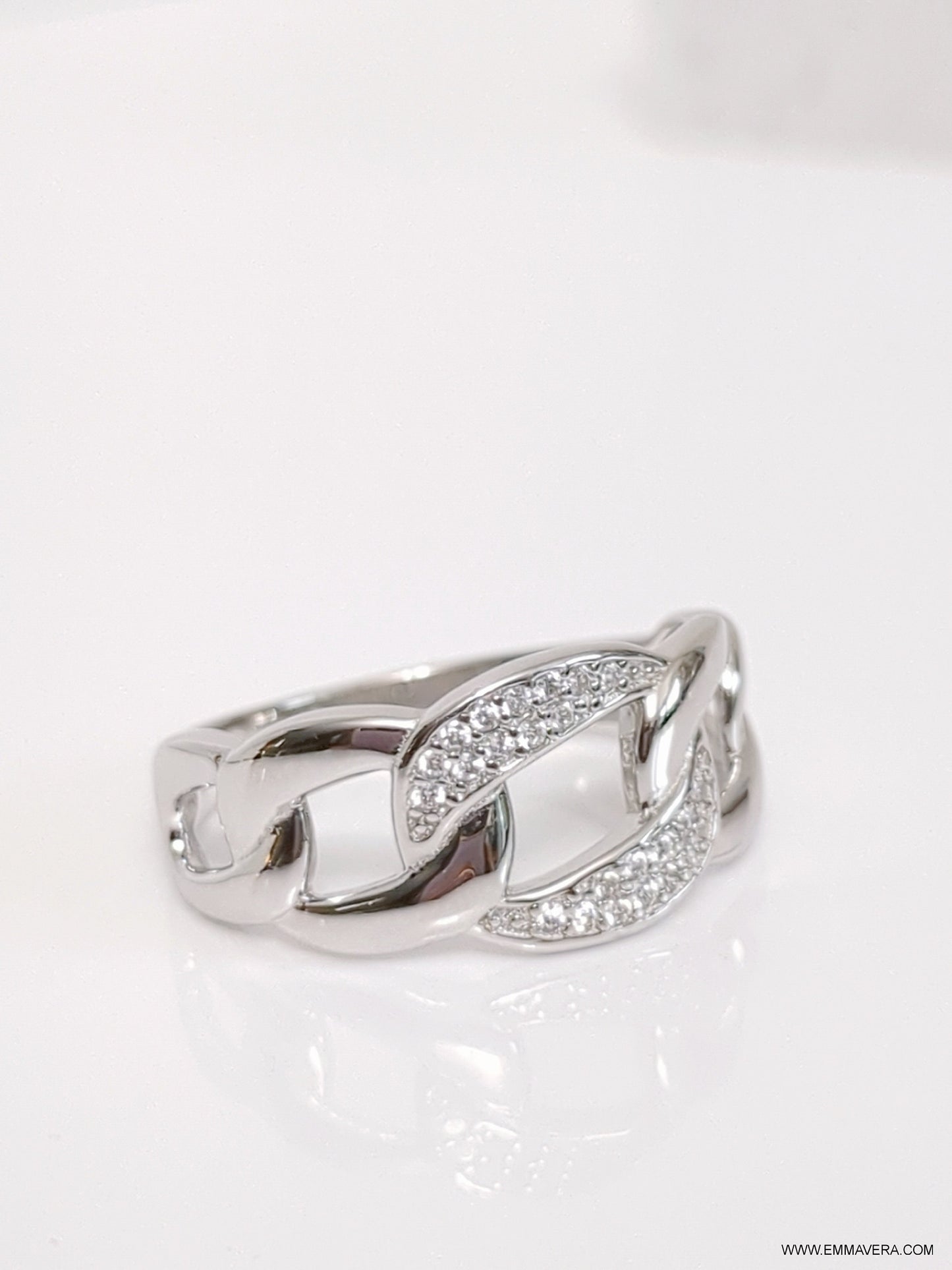 Large Chain Ring Silver Women Ring