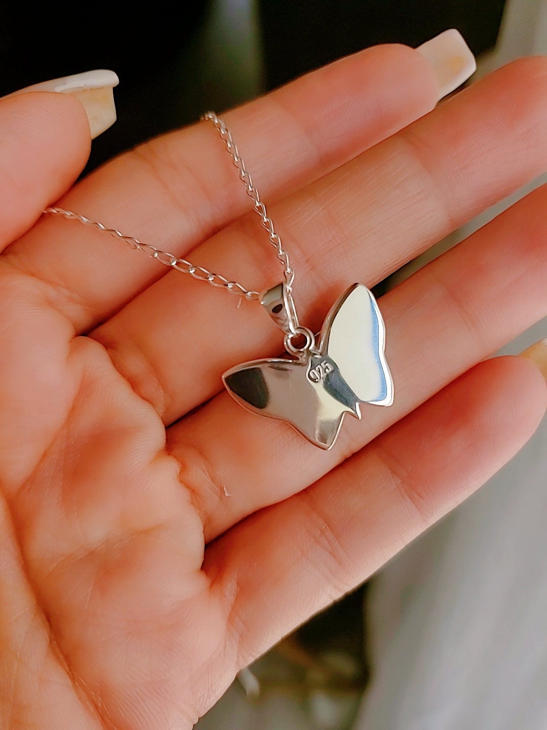 Butterfly Mother of Pearl Pendant – Sterling Silver
