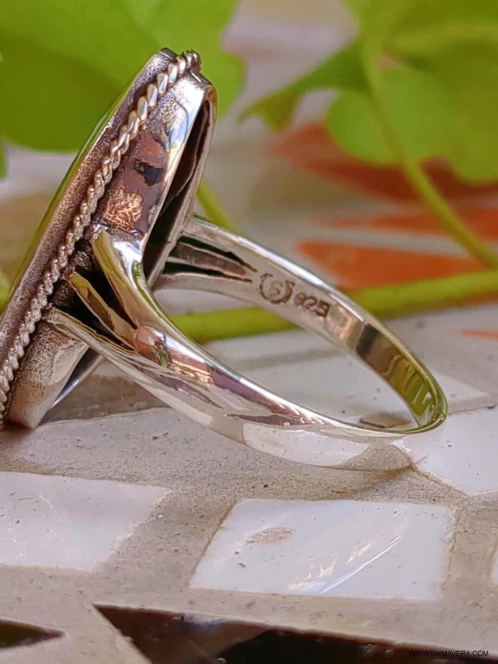 Abalone Shield Ring – 925 Sterling Silver