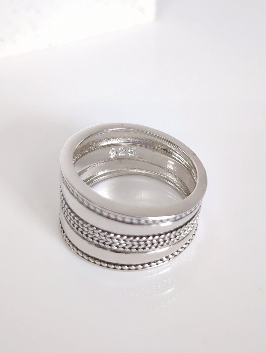 Wide Concave Bali Thumb Ring – 925 Sterling Silver