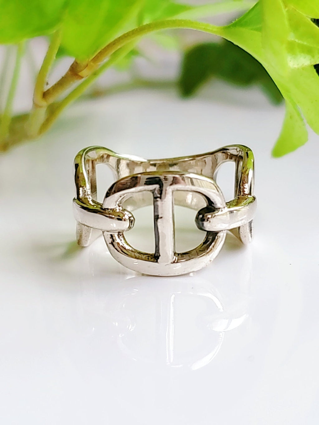 Large Sterling Silver Chain Ring