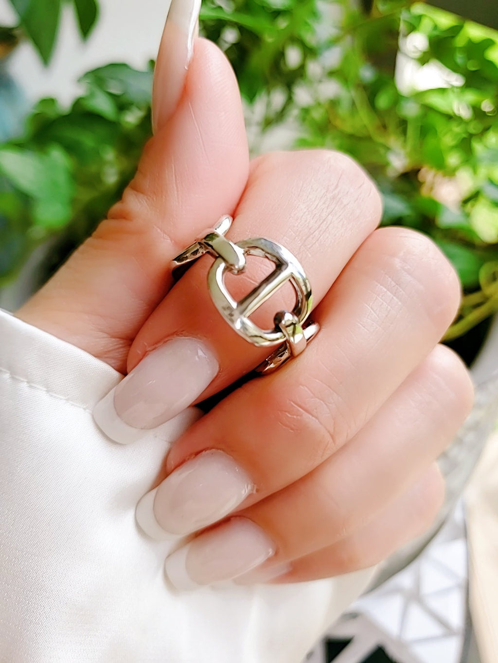 Large Sterling Silver Chain Ring