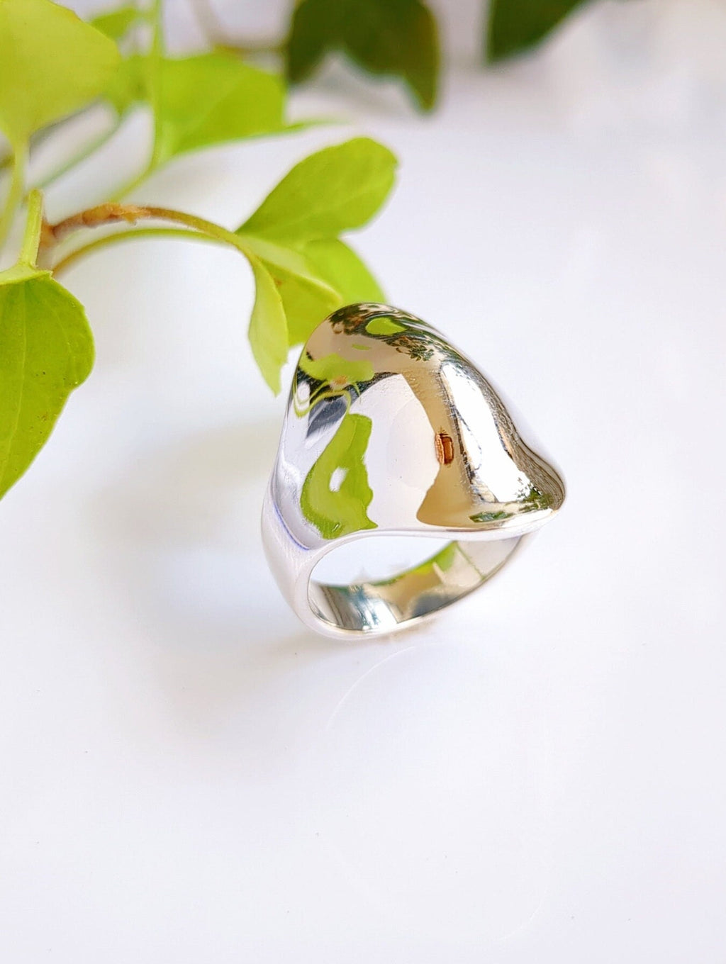 Solid Sterling Silver Concave Dome Ring