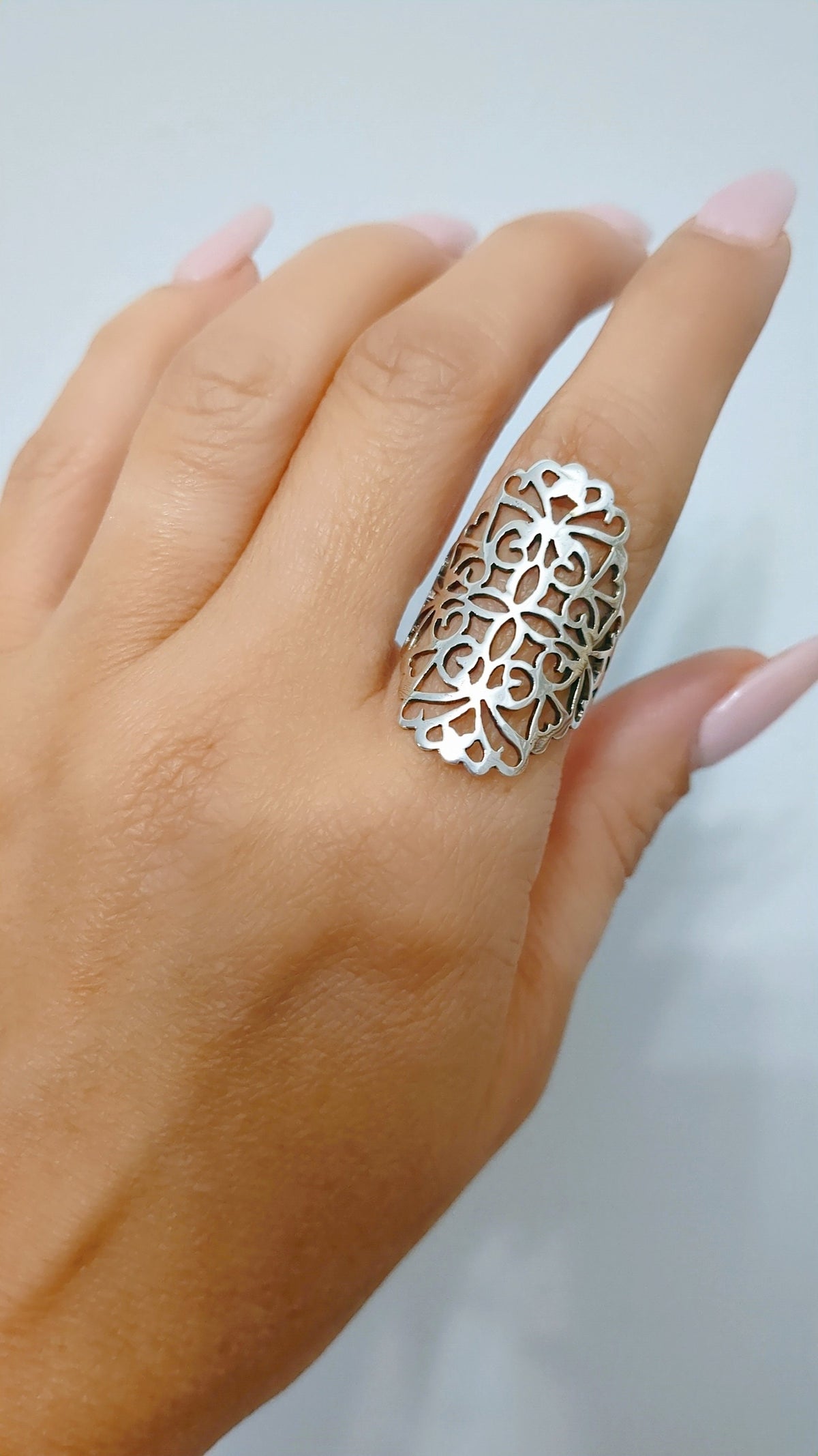 Shield Statement Ring – 925 Sterling Silver