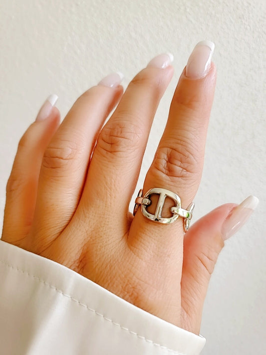 Large Sterling Silver Chain Ring