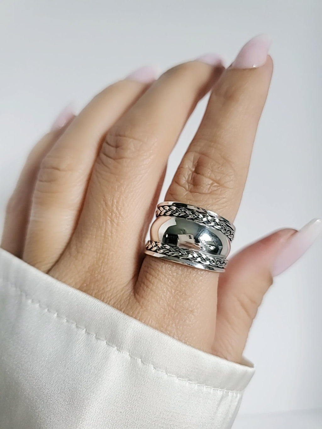 Solid Sterling Silver Wide Band Ring