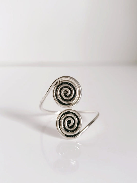 Sterling Silver Double Spiral Dainty Spiral Ring