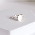 White Natural Mother of Pearl Wedding Ring – 925 Sterling Silver
