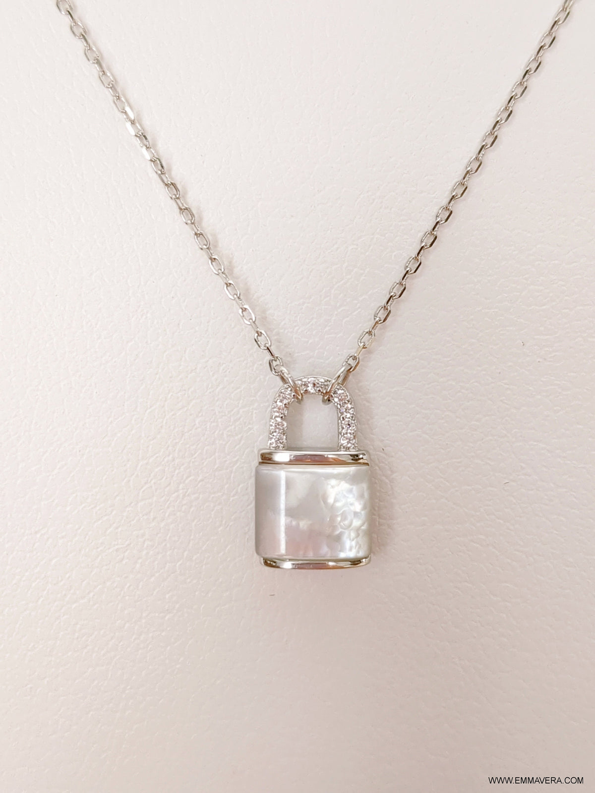Lock Mother of Pearl Pendant – Sterling Silver