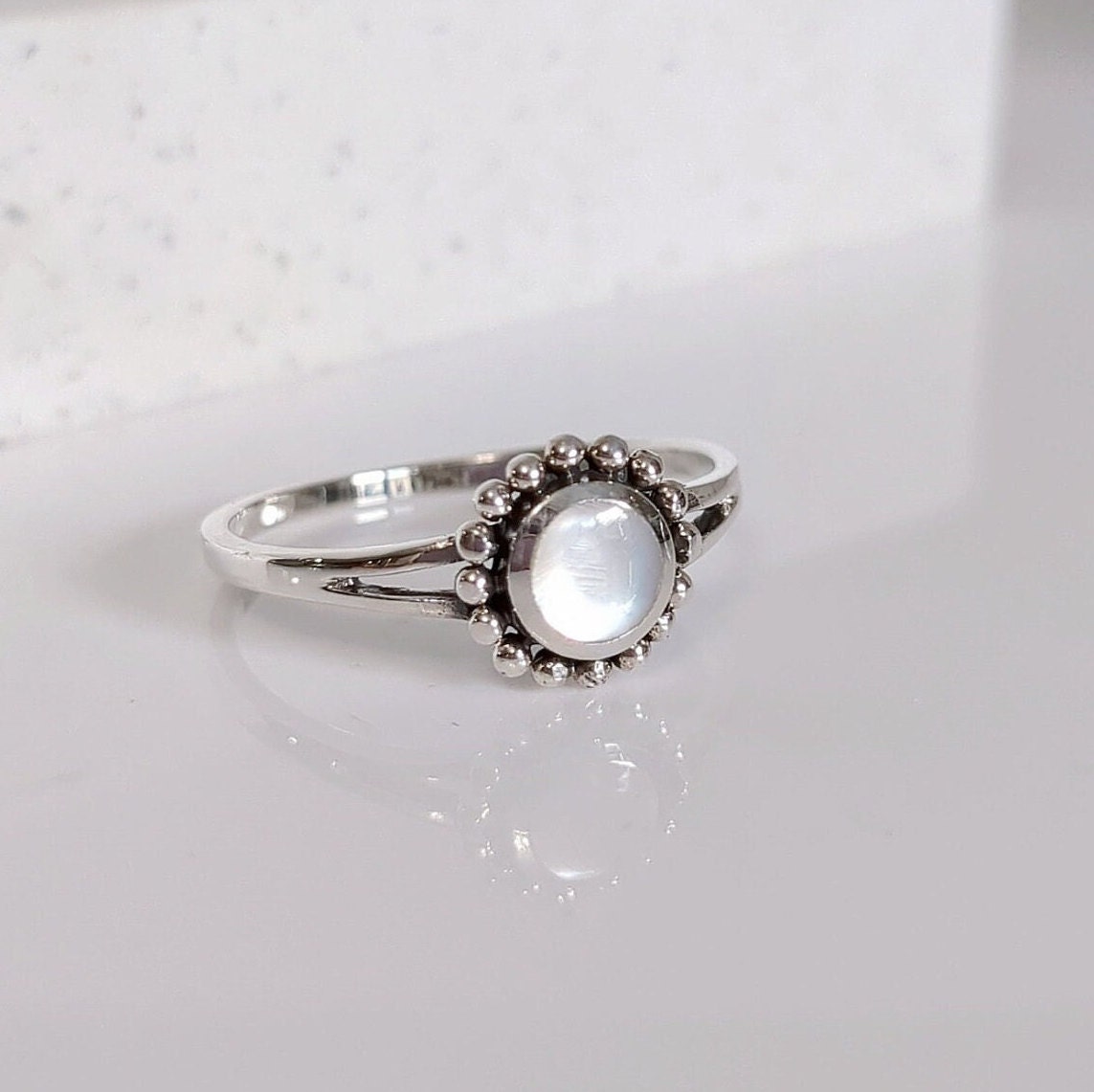 Moonstone Women's Ring – 925 Sterling Silver