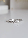 Sterling Silver Dainty Evil Eye Ring
