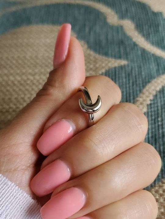 Crescent Moon Ring – Sterling Silver