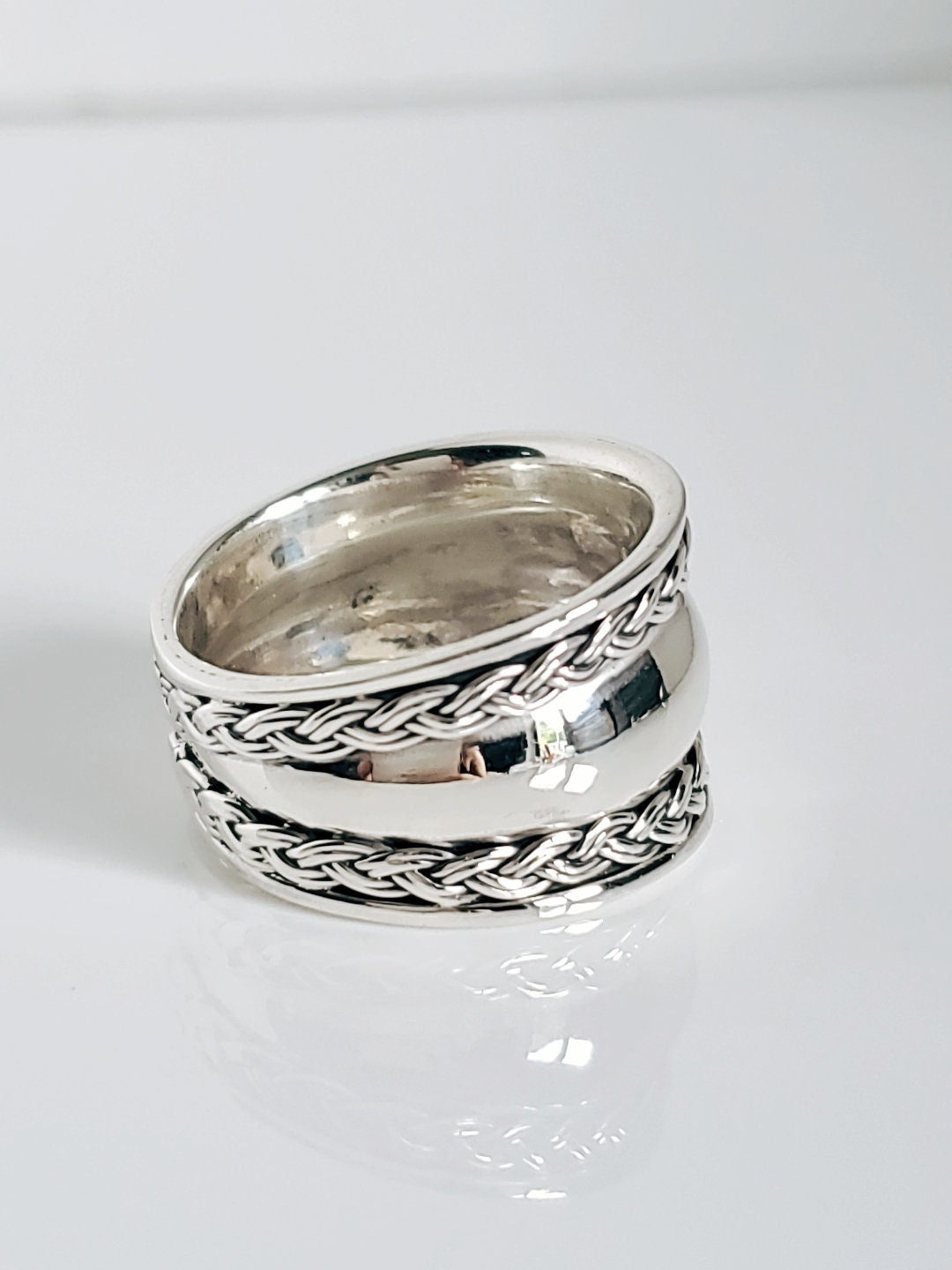 Solid Sterling Silver Wide Band Ring