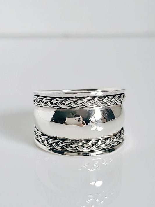 Solid Sterling Silver Wide Band Ring