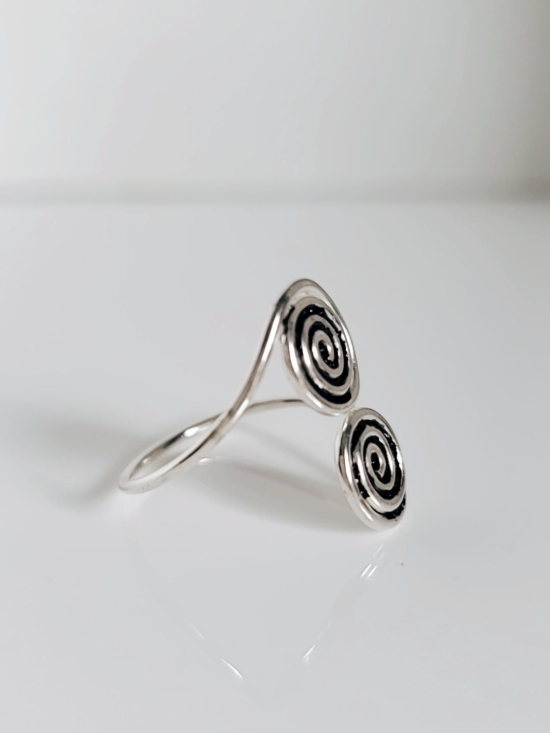 Sterling Silver Double Spiral Dainty Spiral Ring