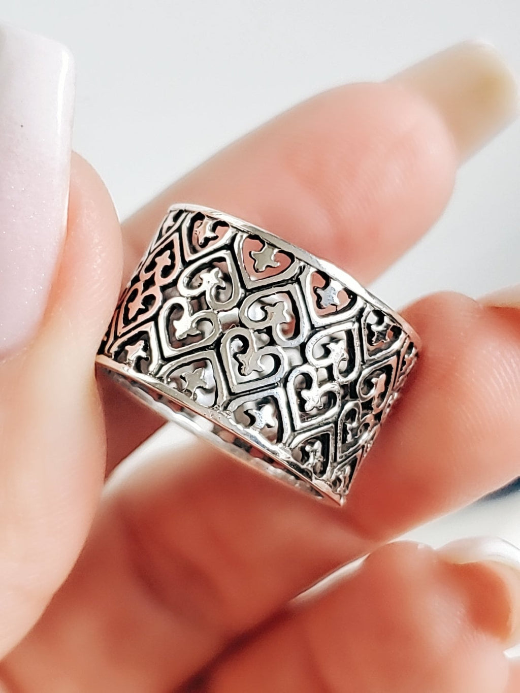 Wide Statement Ring – 925 Sterling Silver