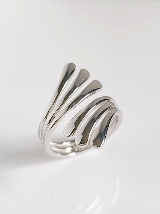 Sterling Silver Wrap Shield Ring, 925 stamped, Statement Ring for women, Non tarnish silver ring