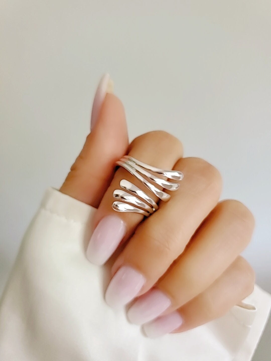 Wrap Shield Statement Ring – 925 Sterling Silver