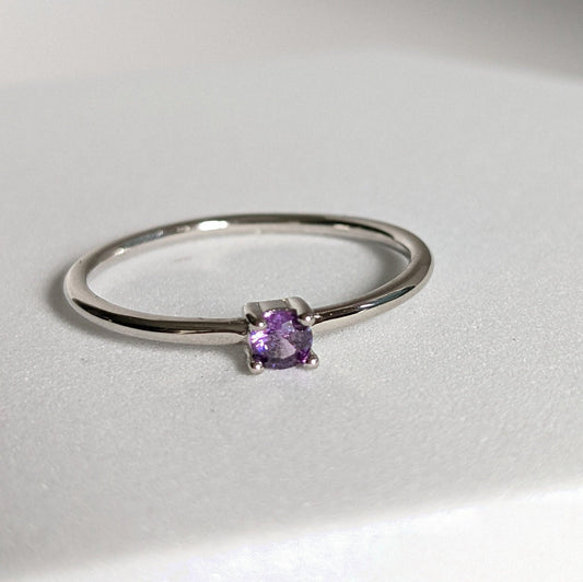 Dainty Genuine Amethyst Ring