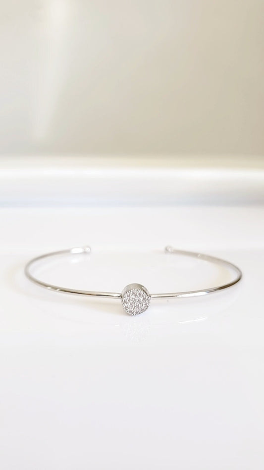 Dainty Silver Bracelet Open thin Bangle