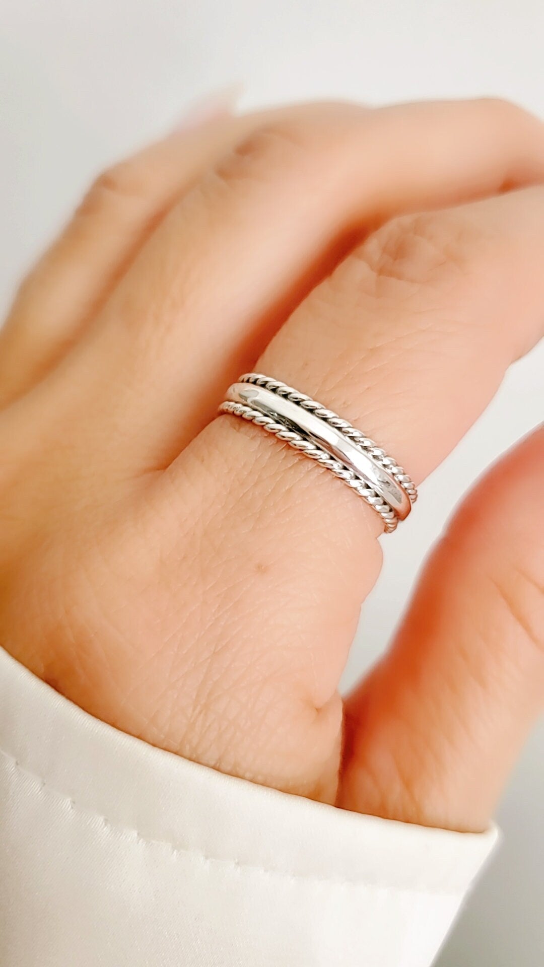 Sterling Silver Band for Women, 925 Stamped, Thumb Ring for Women