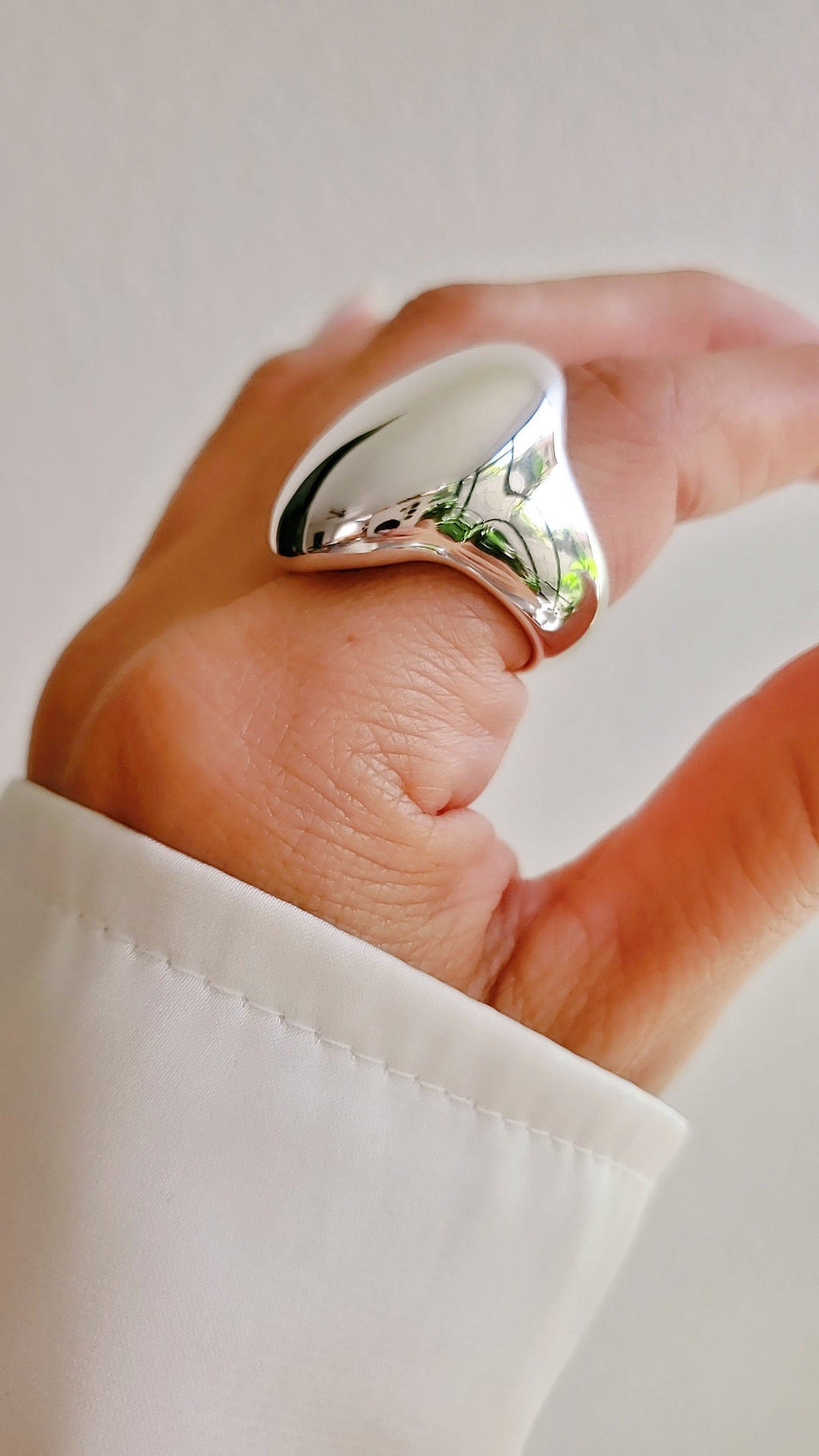 Large Bold Dome Chunky Ring – Sterling Silver