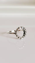 Open Beaded Circle Women's Ring – Sterling Silver