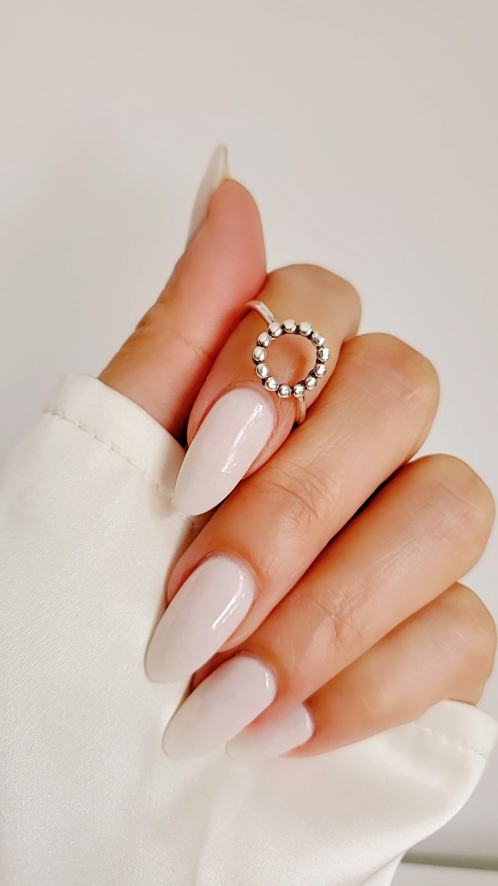 Open Beaded Circle Women's Ring – Sterling Silver