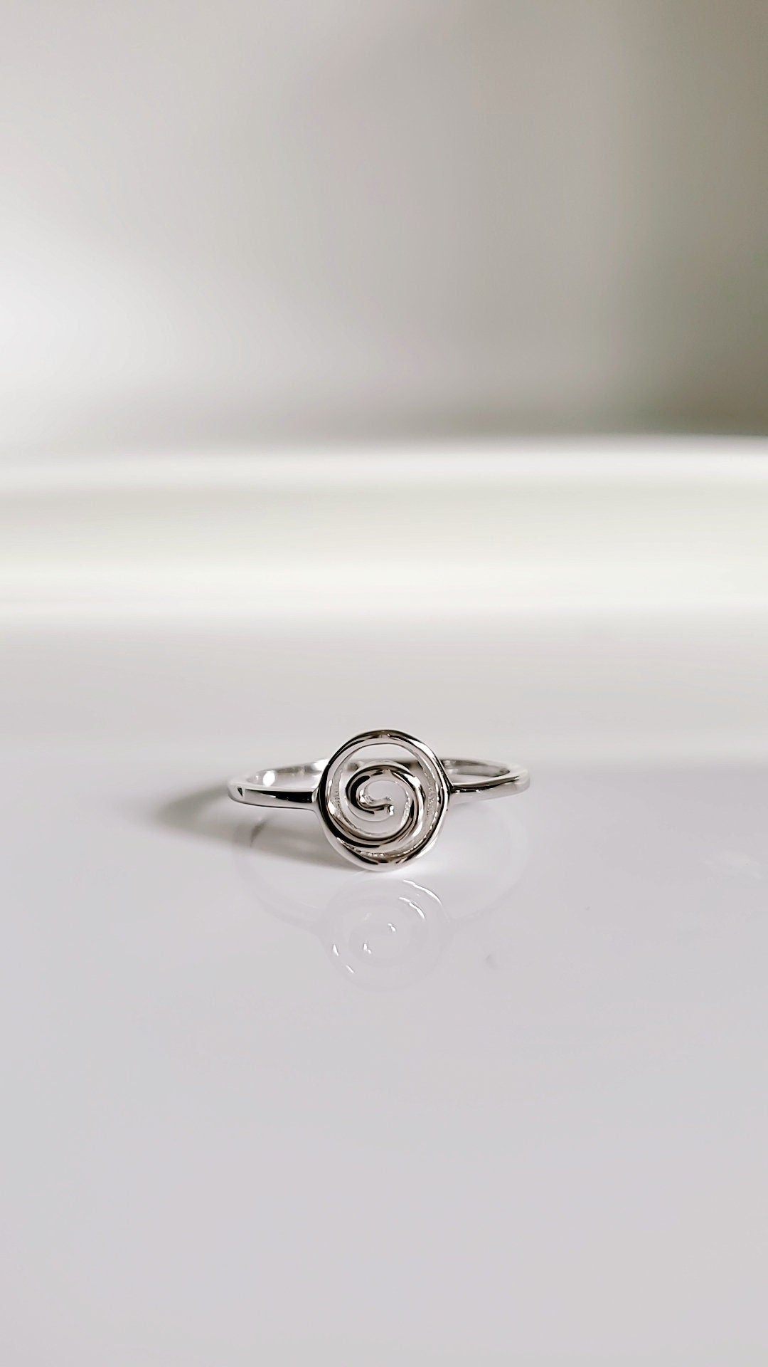 Dainty Spiral Sterling Silver Women Ring