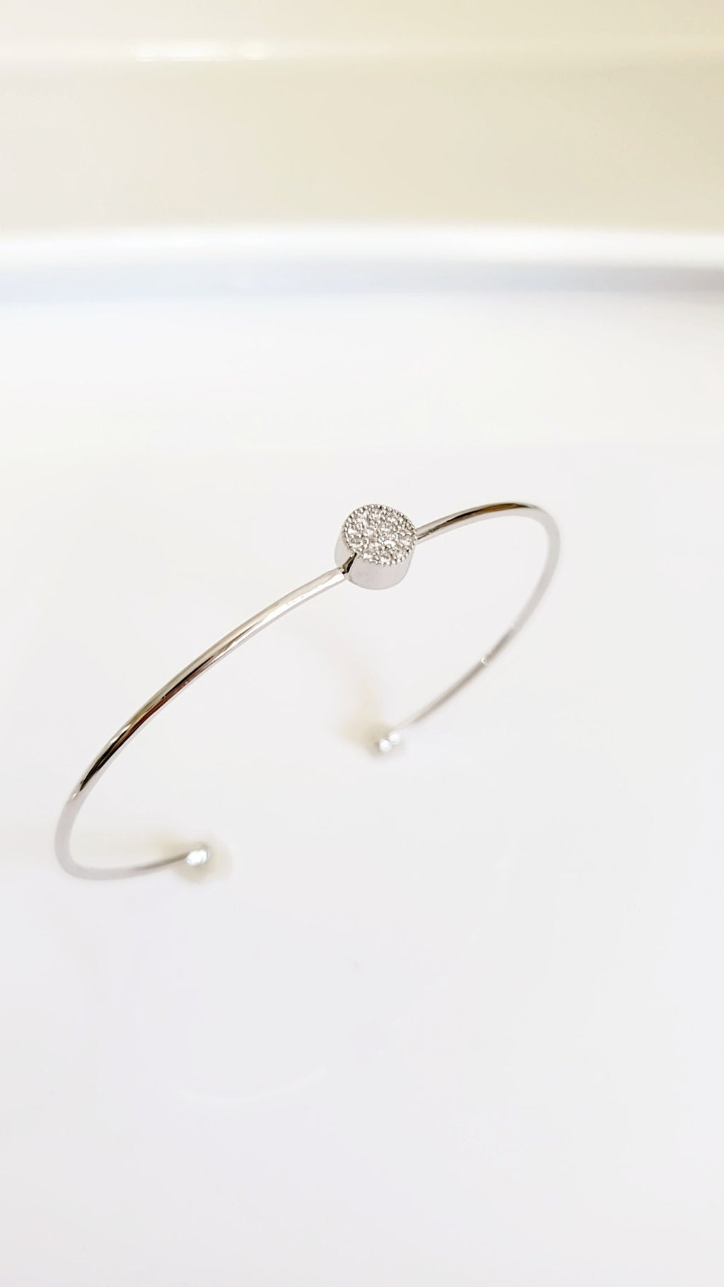 Dainty Silver Bracelet Open thin Bangle