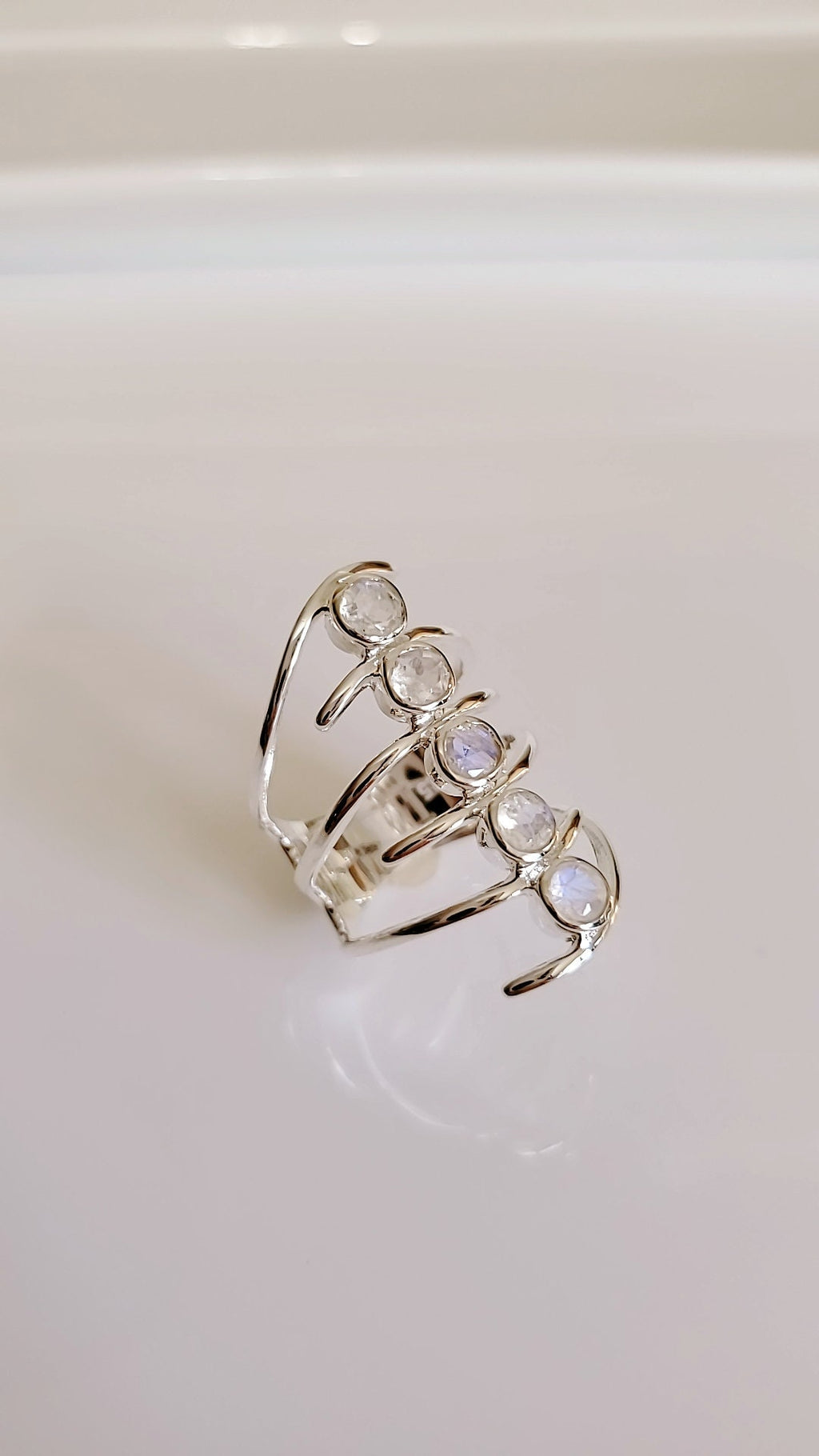 Multi Sterling Silver Moonstone Ring