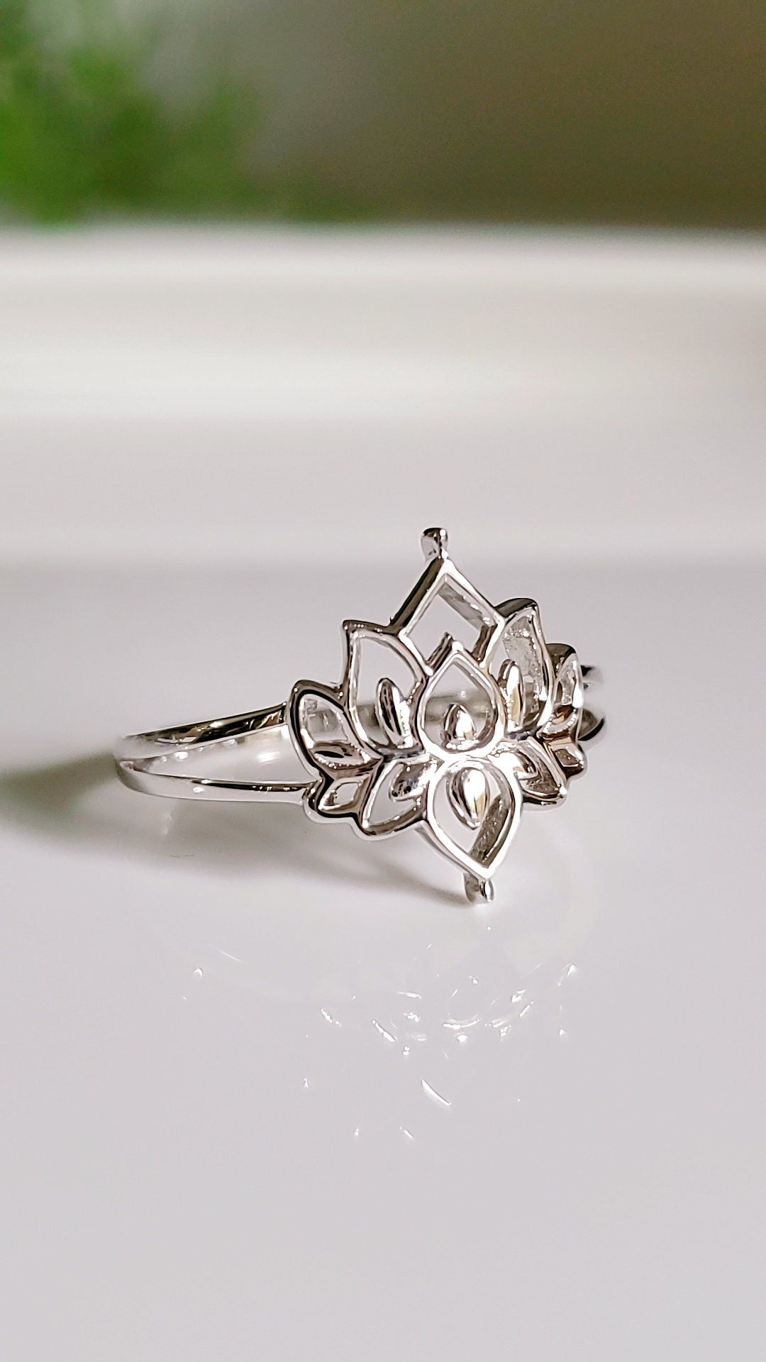 Lotus Flower Sterling Silver Mandala Ring