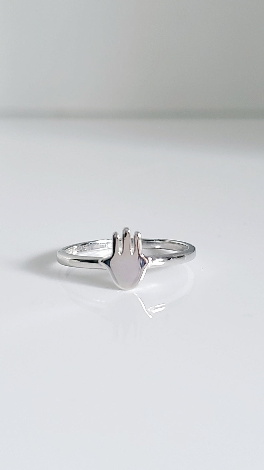 Dainty Sterling Silver Hamsa Ring