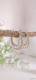 Croissant Oval Hoops Earrings – 925 Sterling Silver