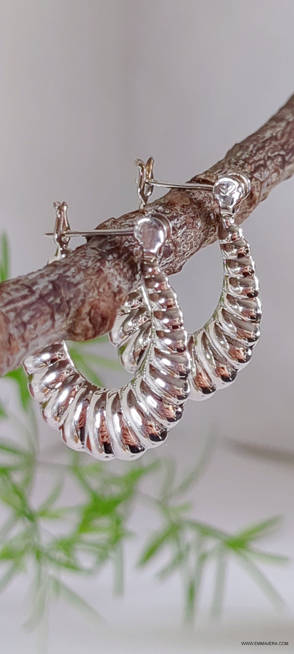 Croissant Oval Hoops Earrings – 925 Sterling Silver