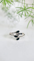 Leaf Onyx Statement Ring – 925 Sterling Silver