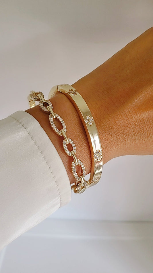 Gold Bangle Bracelet Chain Pattern bangle