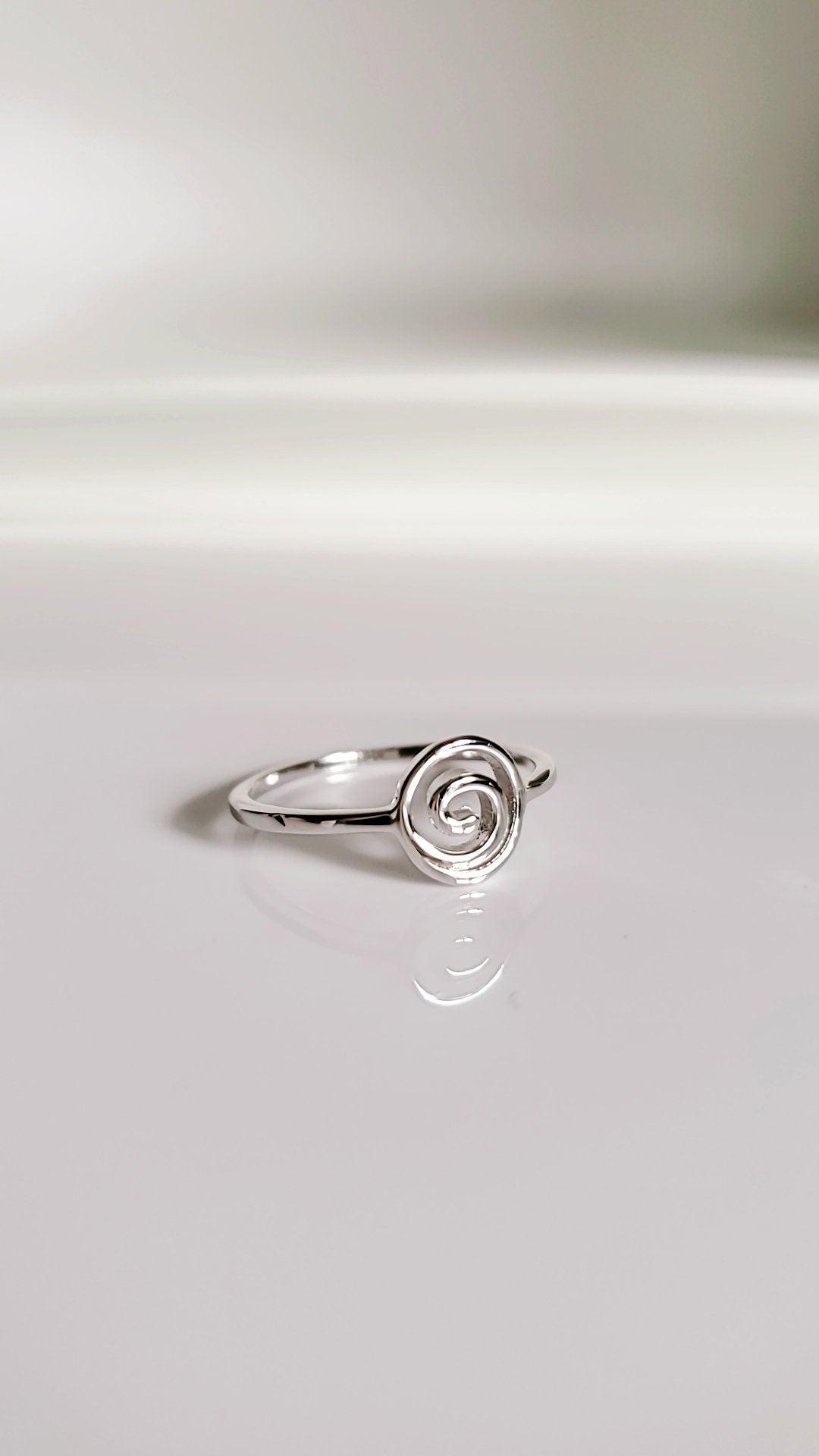 Dainty Spiral Sterling Silver Women Ring