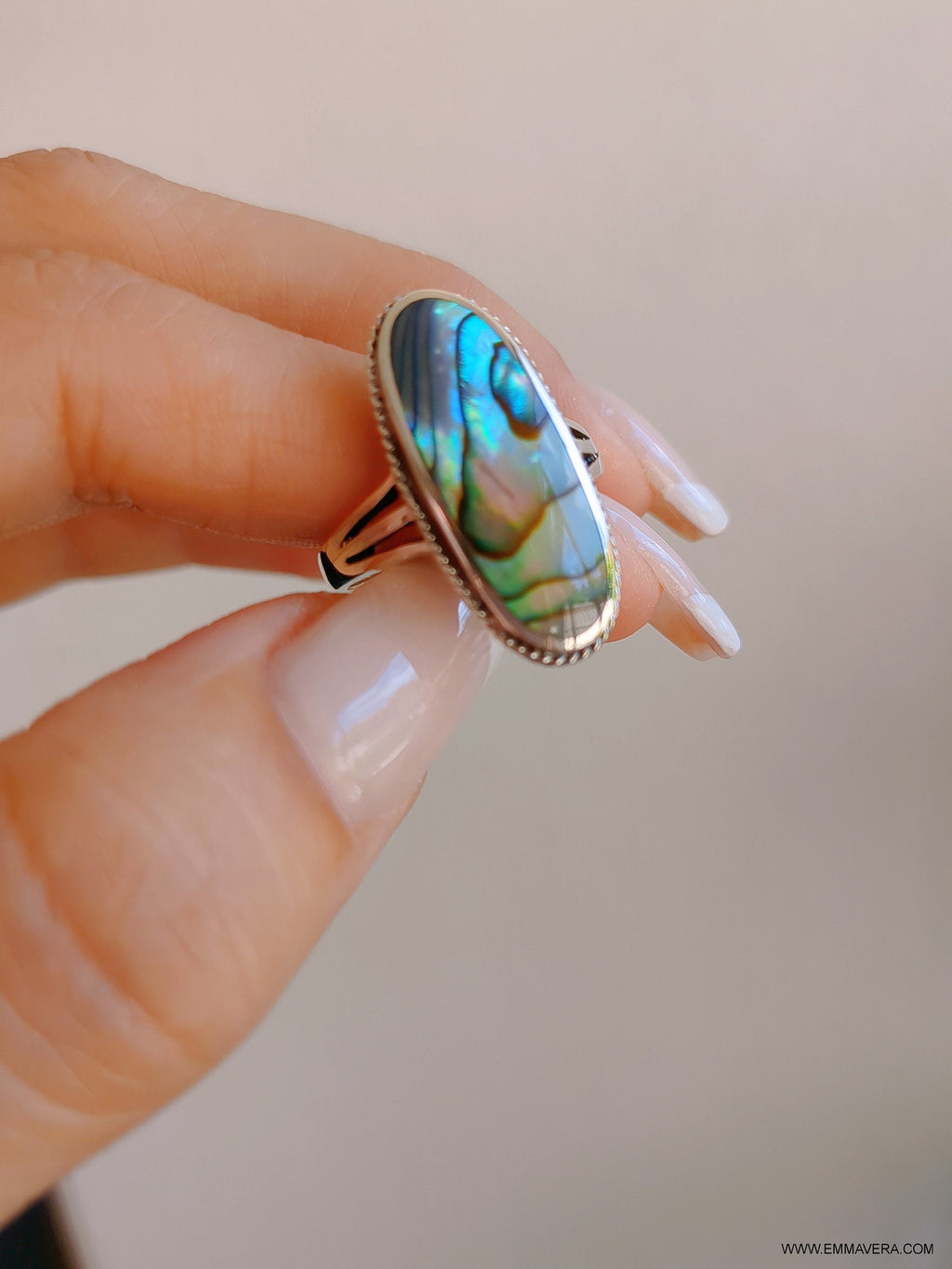 Abalone Shield Ring – 925 Sterling Silver