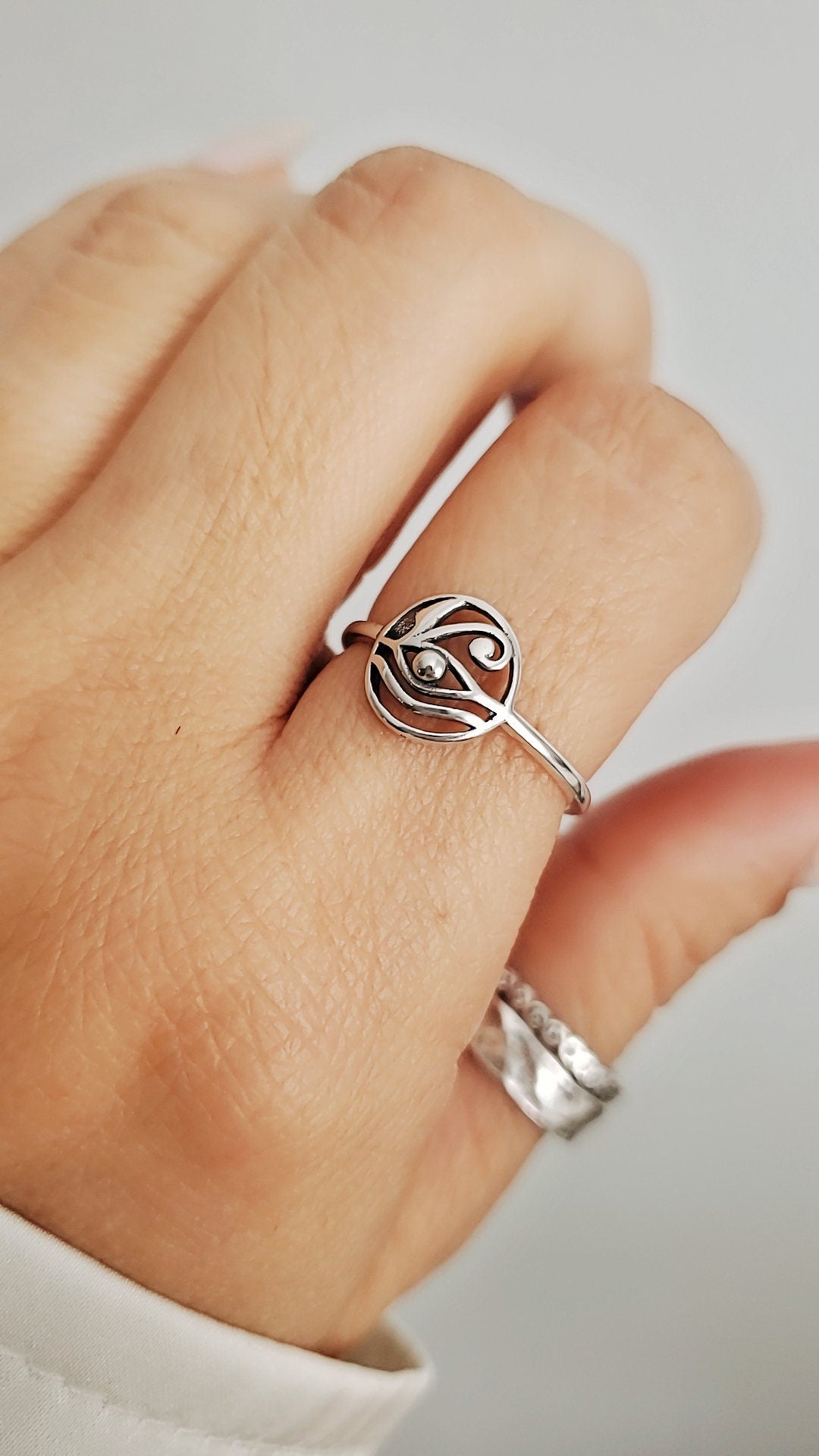 Eye of Horus Sterling Silver Ring