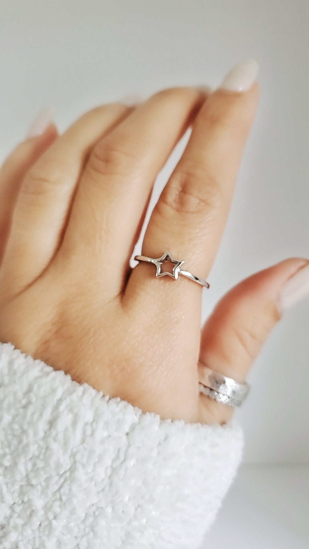 Sterling Silver Shooting Star Ring, Women's Ring, 925 Stamped, Simple Minimalist Star Ring, Five Point Shooting Star Ring, Gift Ideas