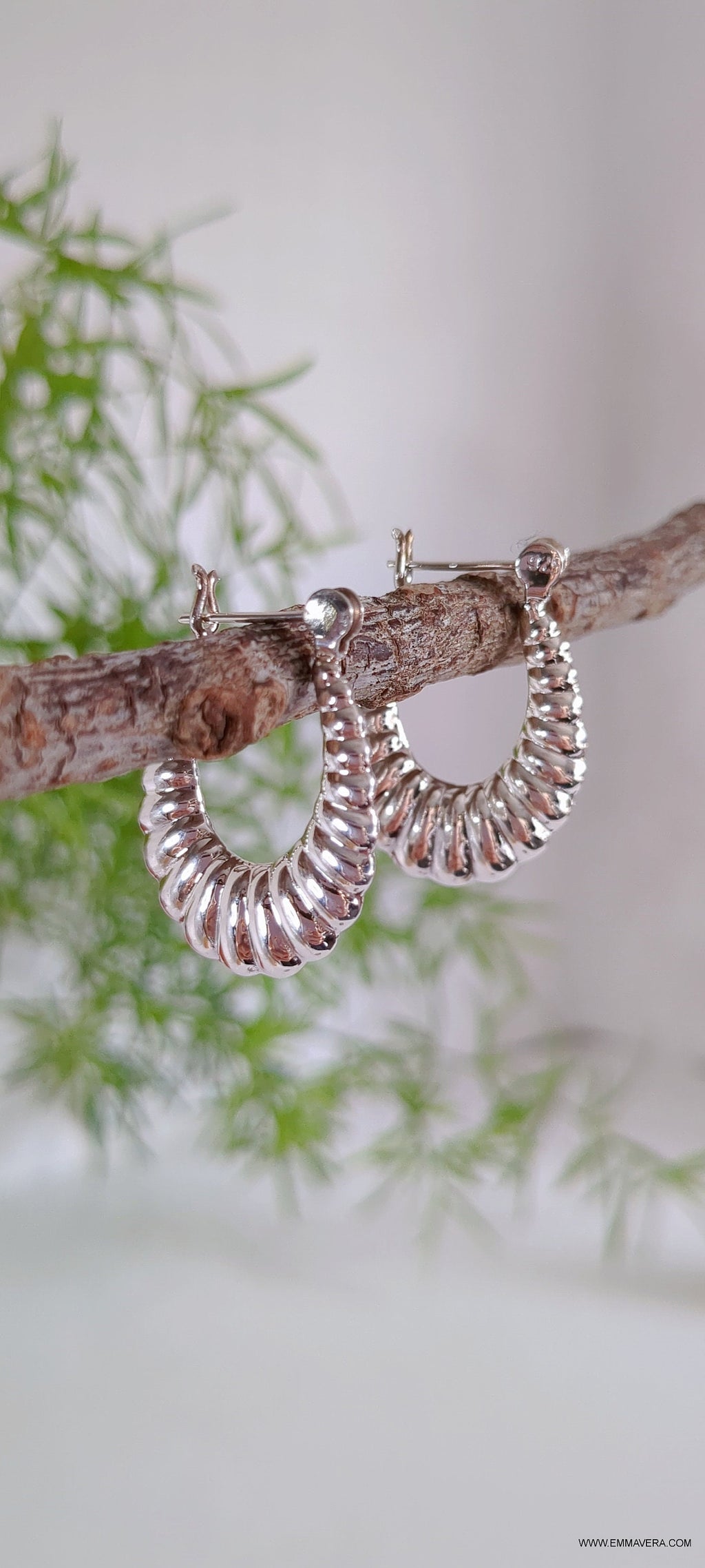 Croissant Oval Hoops Earrings – 925 Sterling Silver